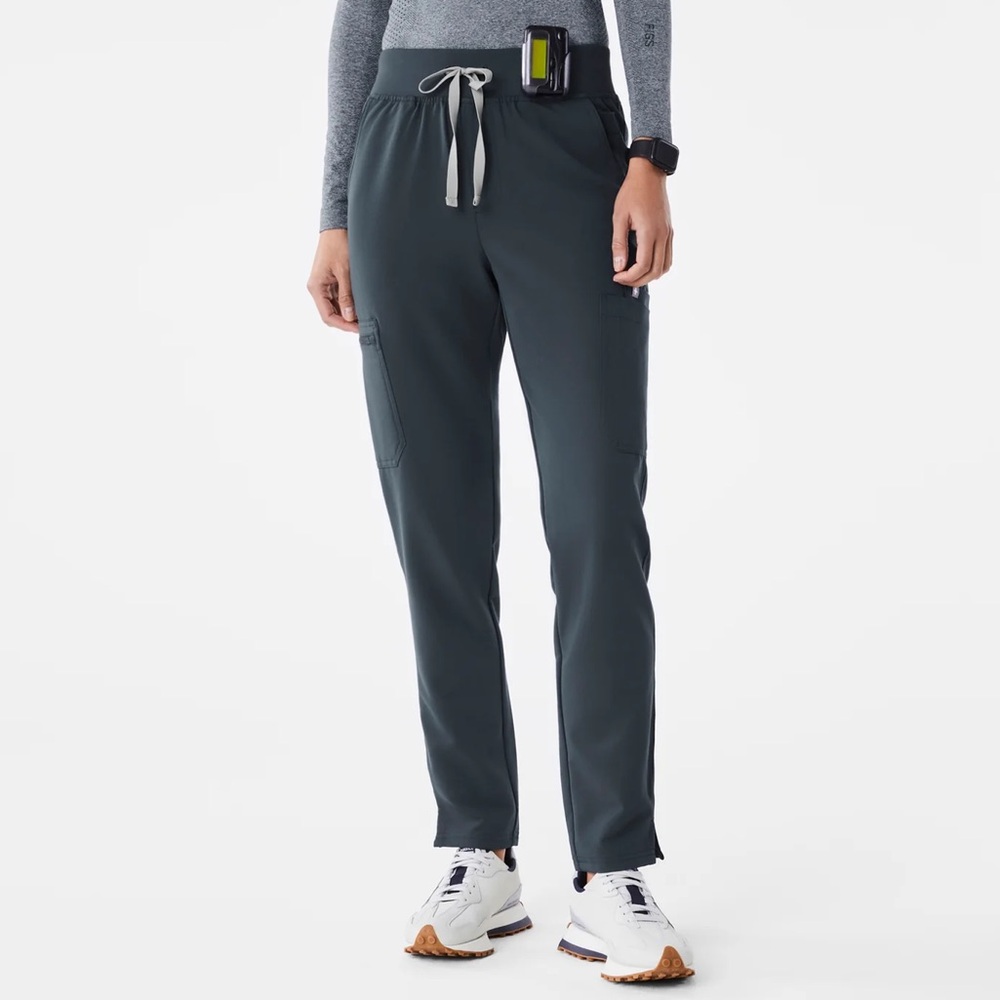 FIGS- High Waisted Yola Skinny Scrub Pants in dark harbor